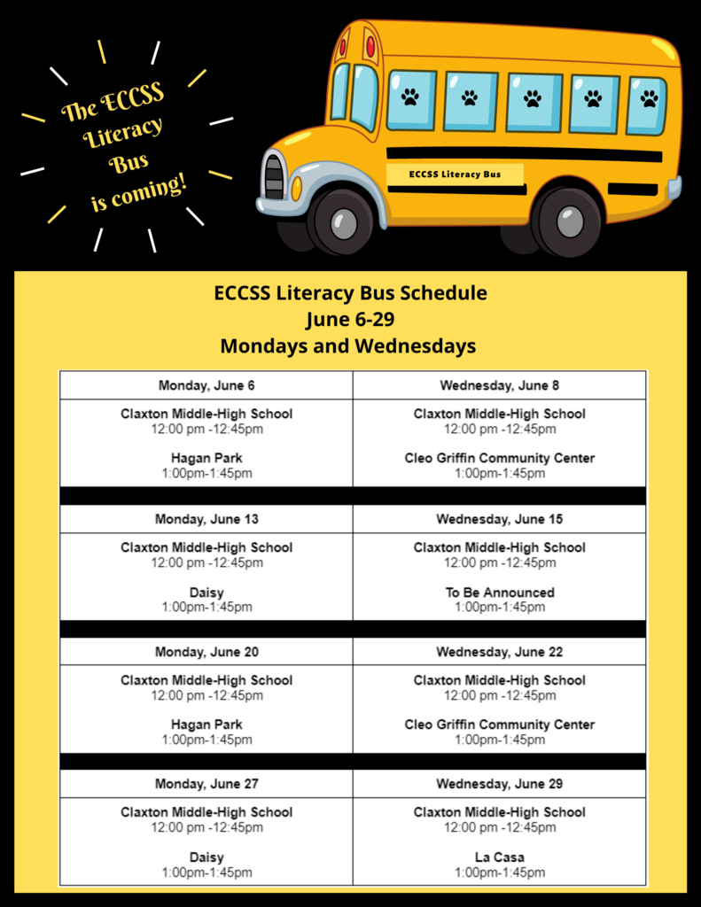 ECCSS Literacy Bus Schedule
