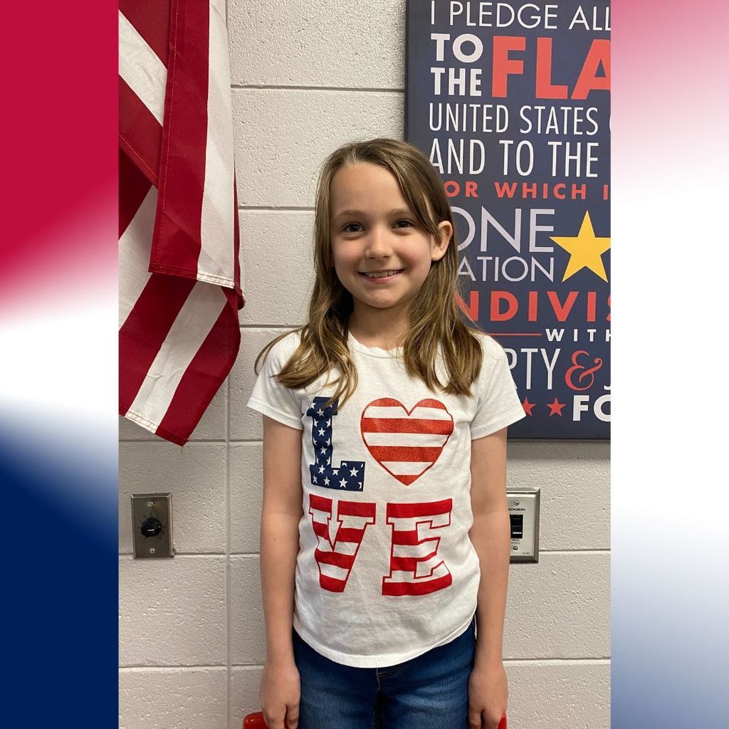 image of student being patriotic